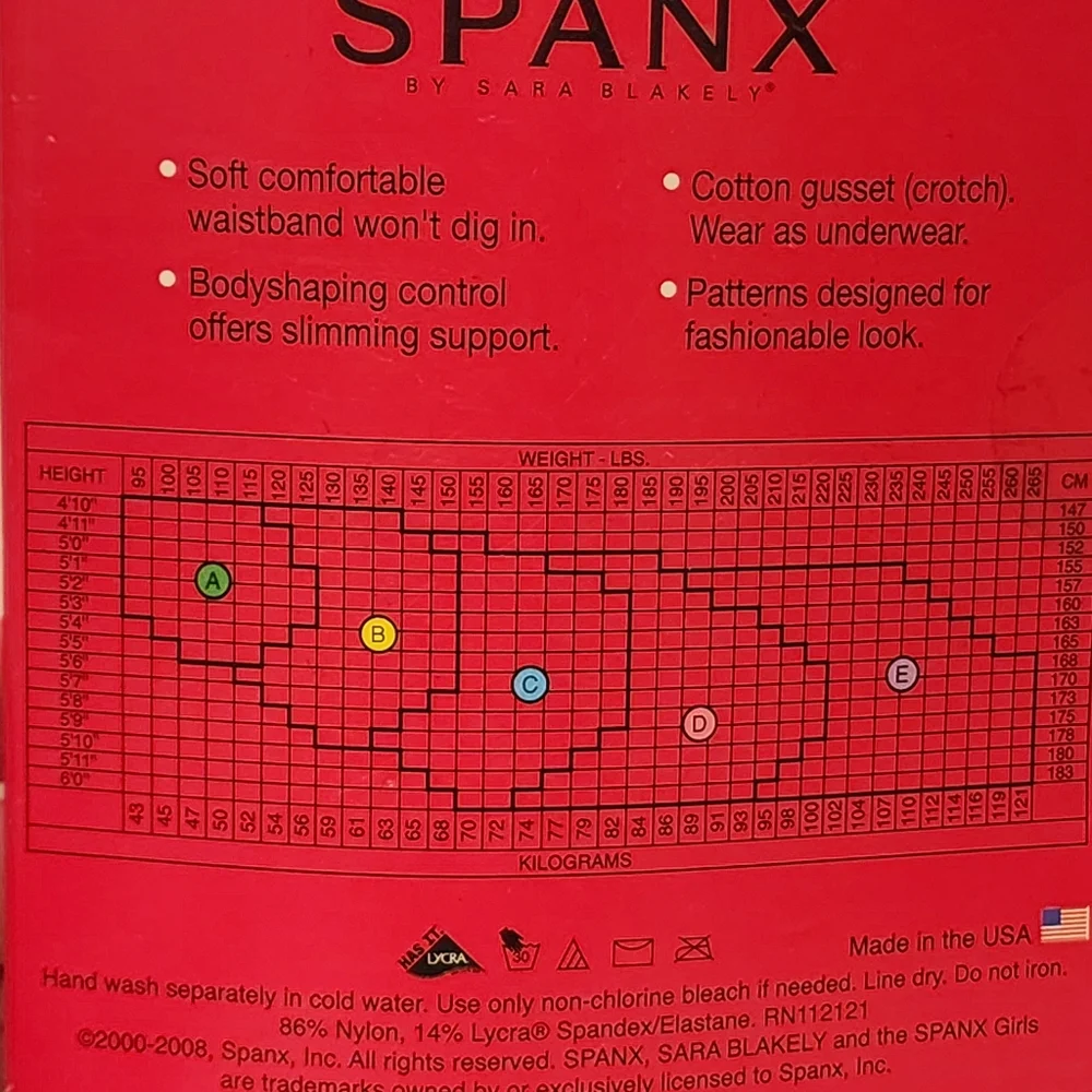 SPANX Patterned Bodyshaping Tight End Tights  Comfortable Tummy Control Size C